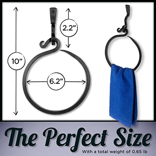 Stur-De Wrought Iron Towel Ring - Rustic Charm Durable Design