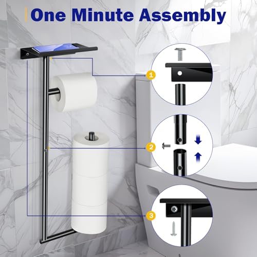NomNest Toilet Paper Holder Wall Mount - Black 1