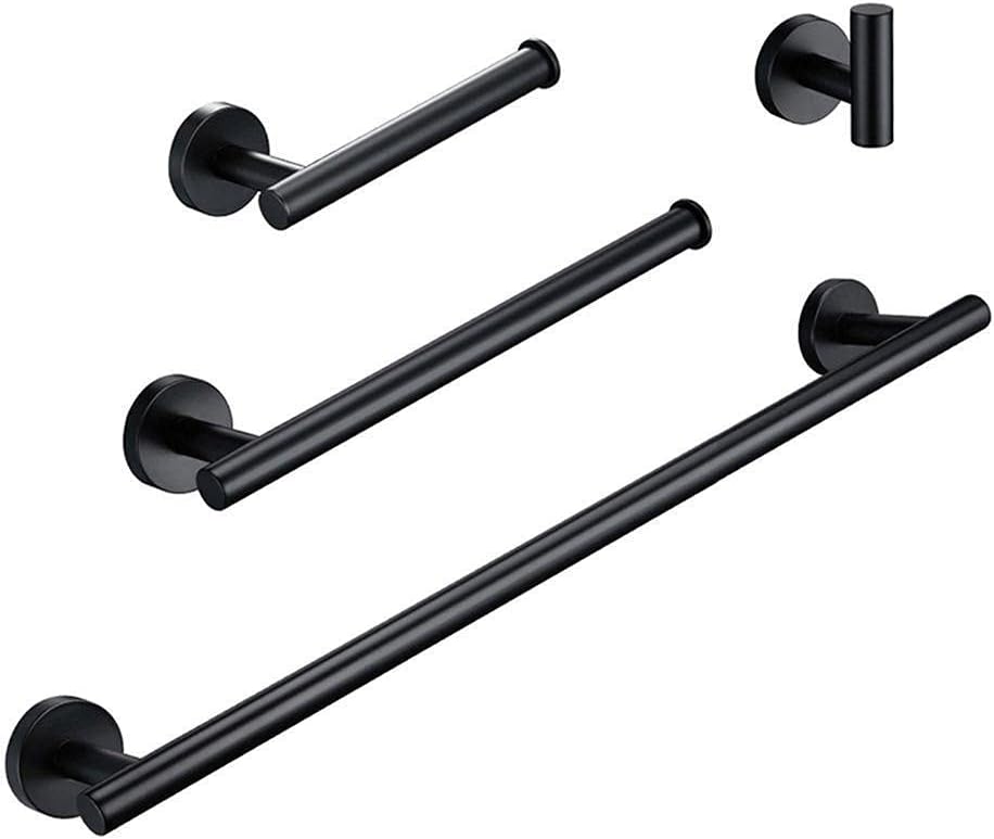 TYZK Black Robe Hook Towel Rail Set
