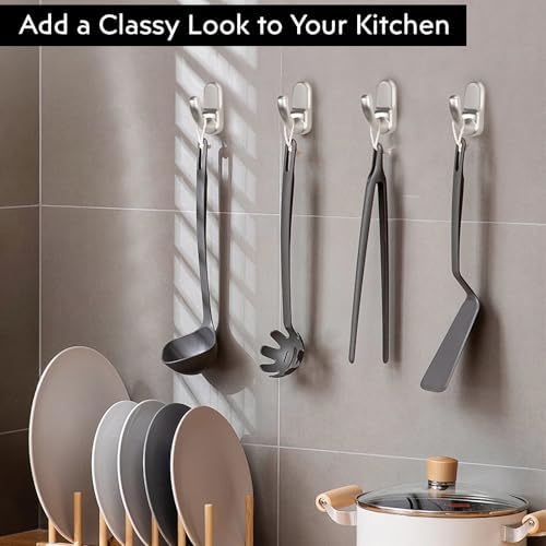 4 Pack Brushed Nickel Wall Mounted Towel Hooks