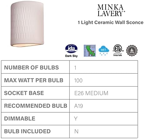 Minka Lavery Outdoor Wall Light 564-1 White 1