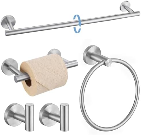 5 Piece Brushed Nickel Towel Bar Set