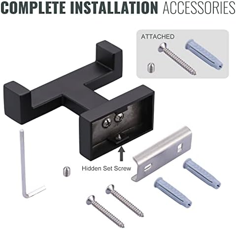 IVIGA Double Bathroom Towel Hook - Matte Black