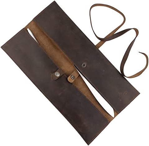 Double Knife Roll for Chefs Bourbon Brown Handmade 1