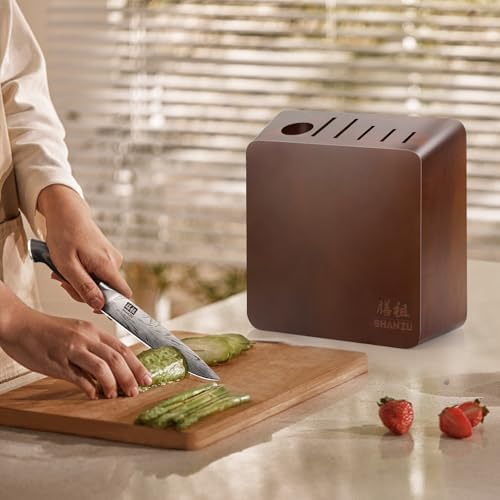 SHAN ZU Magnetic Knife Block with 8 Pcs Strong Magnets