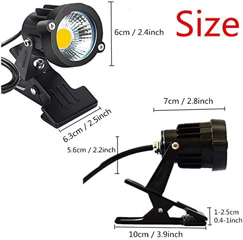 WeFoonLo 5W LED Clip Light Outdoor Waterproof Desk Spotlight Lamp