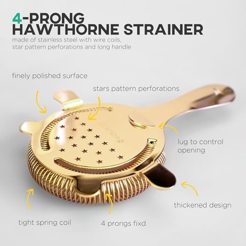 Homestia 4-Prong Star Pattern Bar Strainer 304 Stainless Steel