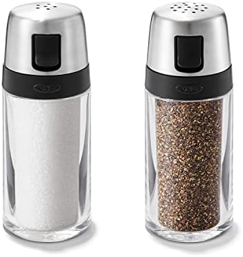 OXO Salt and Pepper Shaker Set Clear and Stainless Steel