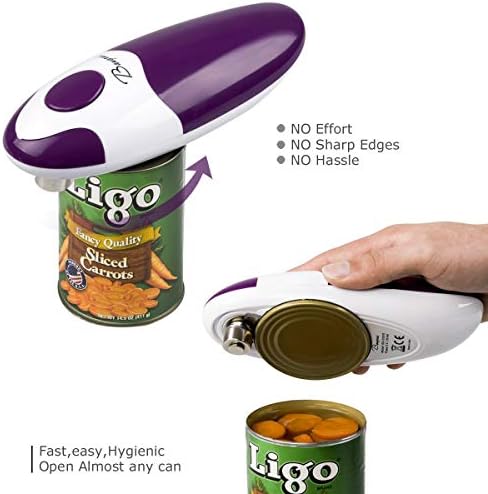 Bangrui Cordless Electric Can Opener with One-touch Switch Purple