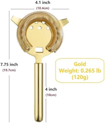 YUHWYI Bent Handle Cocktail Strainer - 4 Colors