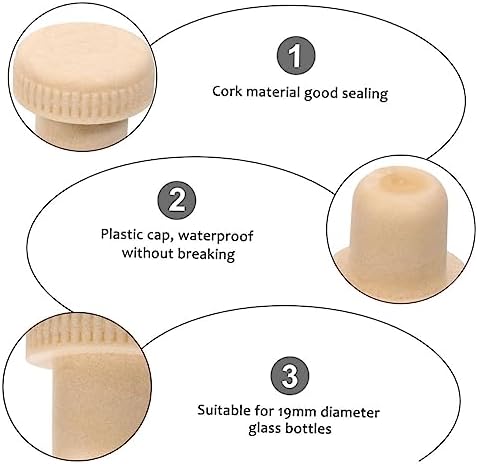SHOWERORO 20pcs Cork Wine Stopper Labels Decanter Plug Set