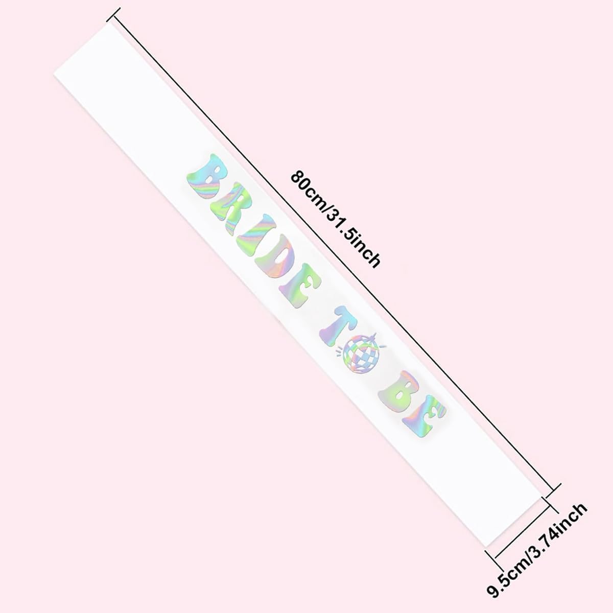 Iridescent Bride to Be Sash with Glitter Letters