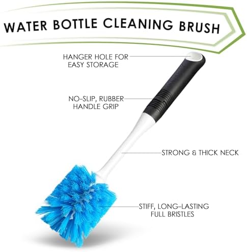 MOSOLAN 3-Piece Dish Brush Set with Scrubber and Water Bottle Brush