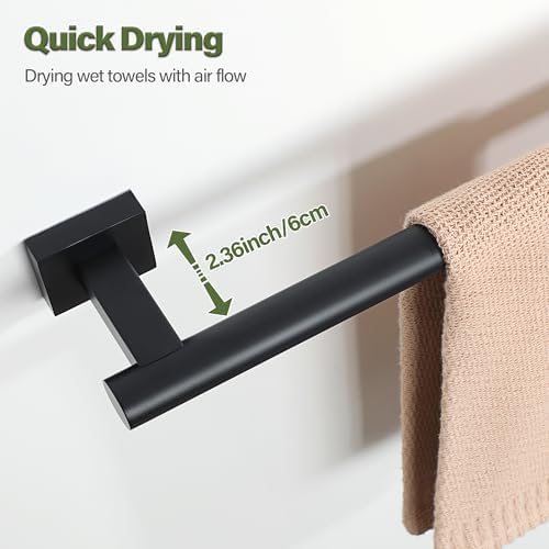 Alise 32 Inch Matte Black Towel Bar for Bathroom