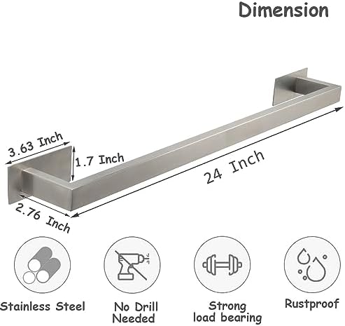 Vanloory Bathroom Towel Bar No Drilling