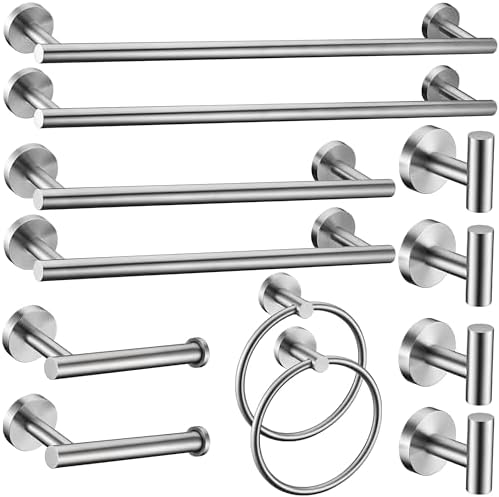 Kwanicas 12-Piece Brushed Nickel Bathroom Hardware Set 1