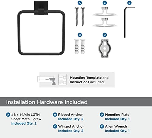 Amerock BH36072MB Matte Black Towel Ring