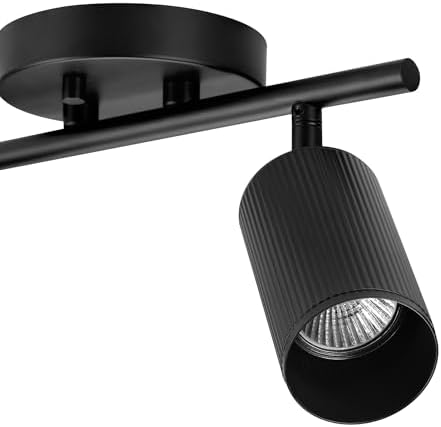 Globe Electric 12 2-Light Track Lighting with Matte Black Shades 1