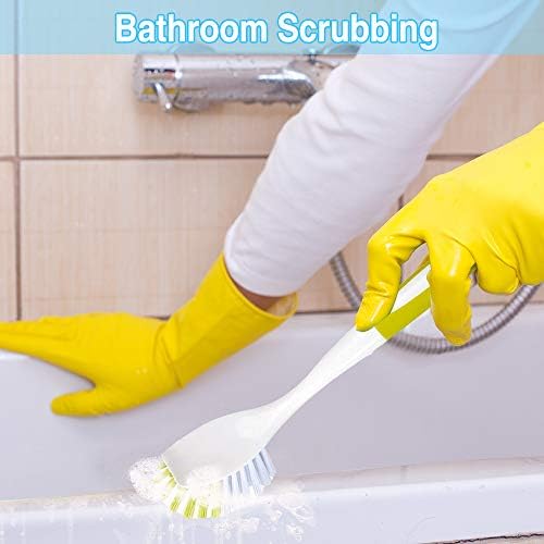 Scrub Brush with Stiff Bristles 2pcs Yellow-Green