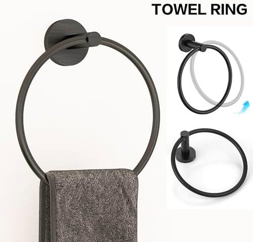 Gkhomext Matte Black Towel Bar Set 5 Piece