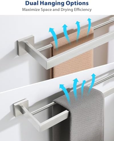 Alise Double Towel Bar 22 Inch Brushed Nickel