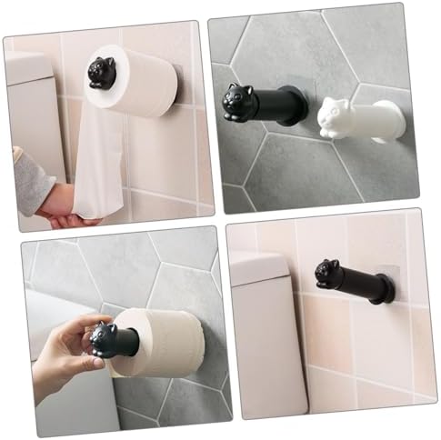 POPETPOP Wall Mounted Toilet Paper Holder Cute Animal Design Space Saving Bathroom Organizer