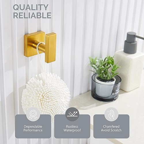 Angle Simple Towel Hook Brushed Gold