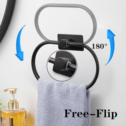 Vanloory Matte Black Oval Towel Ring