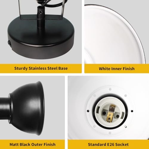 HiBay 4-Light Adjustable Track Ceiling Spotlight Industrial LED Flush Mount Black Light
