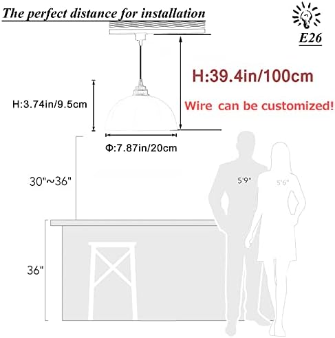 Dimmable Metal Handle Pendant Light 32ft White