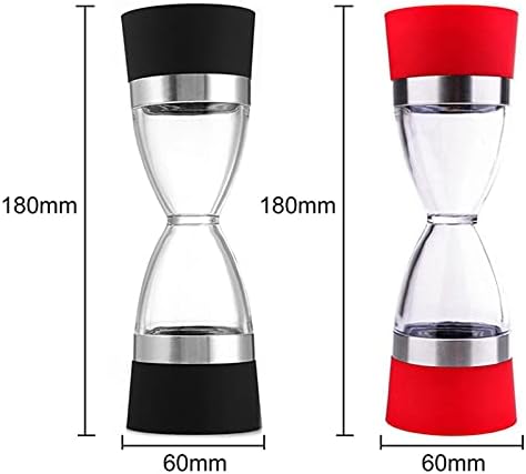 LEIXIUSM Salt and Pepper Mill Shaker 2 in 1 Hourglass Shape