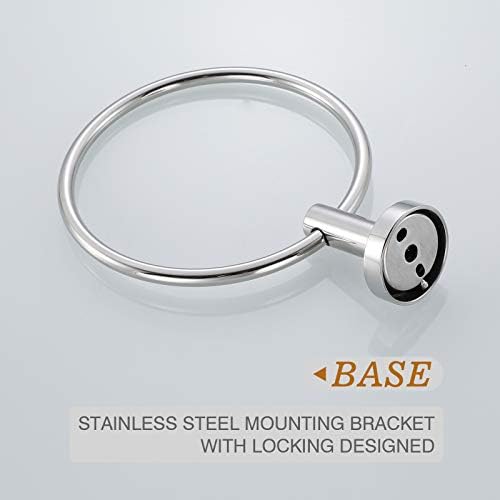 USHOWER 2 Pack Chrome Towel Rings for Bathroom Wall Mount 1