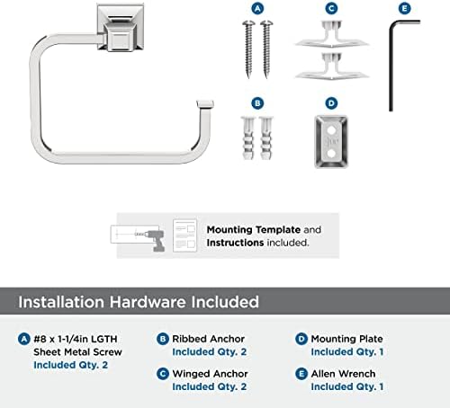 Amerock BH3602226 Chrome Towel Ring 5-34 in