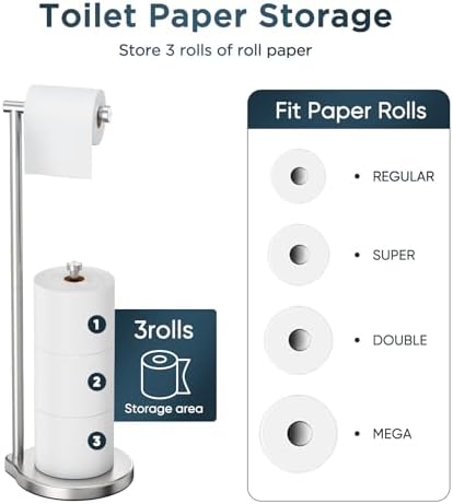 Theaoo Heavy-Duty Toilet Paper Holder Stand 1