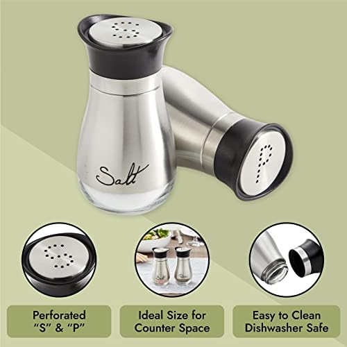 Juvale 4oz Stainless Steel Salt Pepper Shaker Set