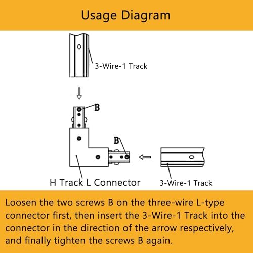 Yuemegou H Track L Connector for Track Lighting System
