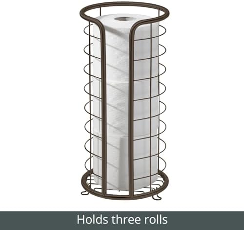 mDesign Bronze Toilet Paper Holder for 3 Rolls