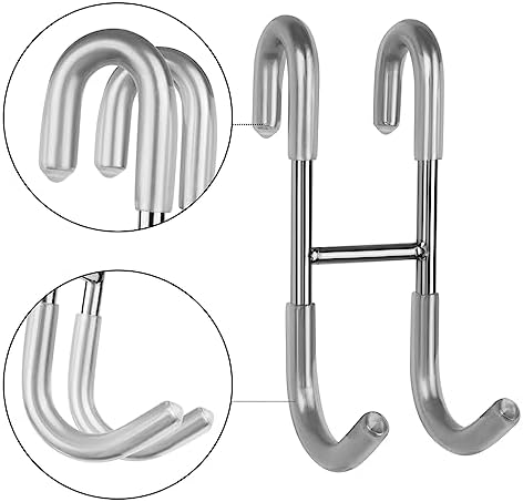 NINETREX Shower Door Hooks 4 Pack Silver