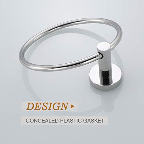 USHOWER 2 Pack Chrome Towel Rings for Bathroom Wall Mount 1