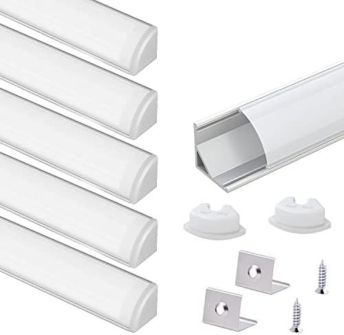VST 6Pack 1ft V Shape LED Aluminum Channel with Milky White Cover