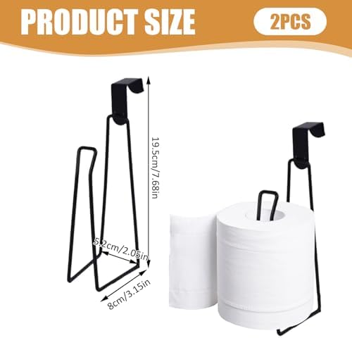 Nirelief 2Pcs Metal Over The Tank Toilet Paper Holder 1