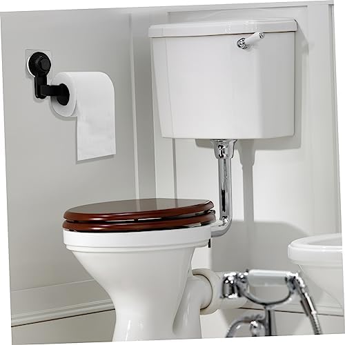 WOONEKY Wall Mounted Toilet Paper Holder Black Suction Cup No Wall Damage