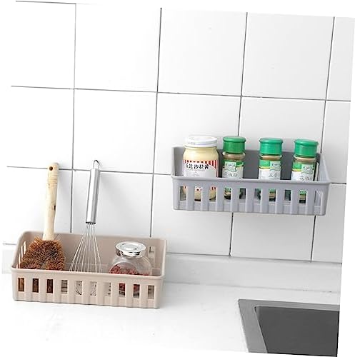 ERINGOGO Multifunctional Suction Cup Wall Shelf Organizer Light Gray