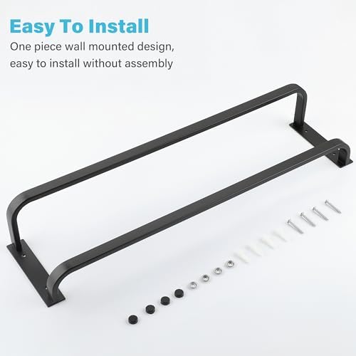 Mooche Double Towel Rack 24-Inch Matte Black Stainless Steel