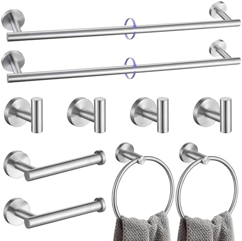 YACVCL 10-Piece Brushed Nickel Bathroom Hardware Set