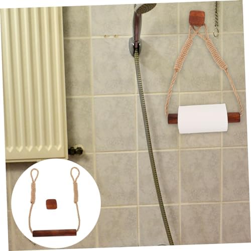 Alipis Rustic Toilet Paper Holder with Storage