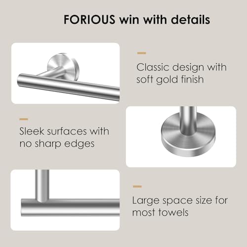 FORIOUS 14 Inch Towel Bar with Mounting Hardware