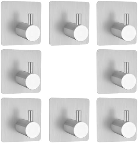 Z-TIISON Brushed Silver Towel Hook 8Pack