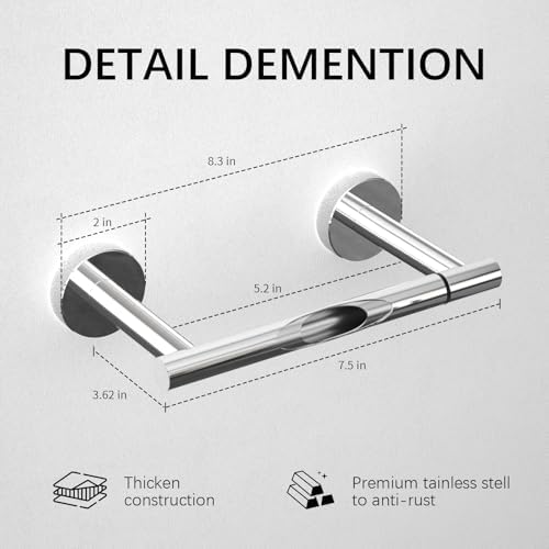 BWE Chrome Double Post Toilet Paper Holder 1