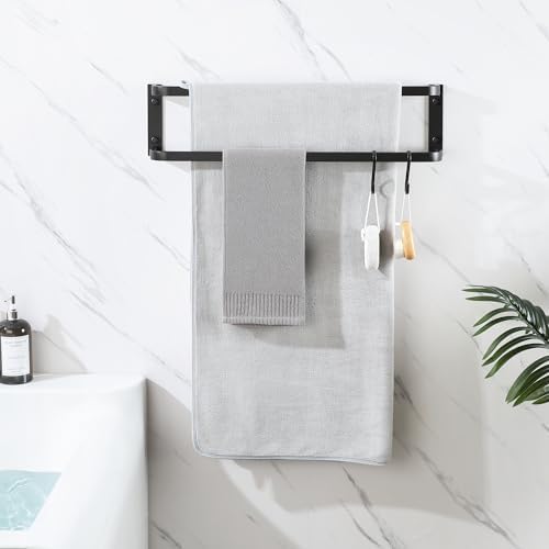 Mooche Double Towel Rack 24-Inch Matte Black Stainless Steel